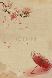 中国风复古淡雅背景图片_淡雅布纹古风海报背景