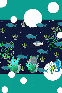 卡通海洋动物背景图片_卡通海洋动物海报背景