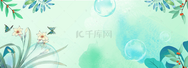 清新绿植物背景图片_清新绿植banner