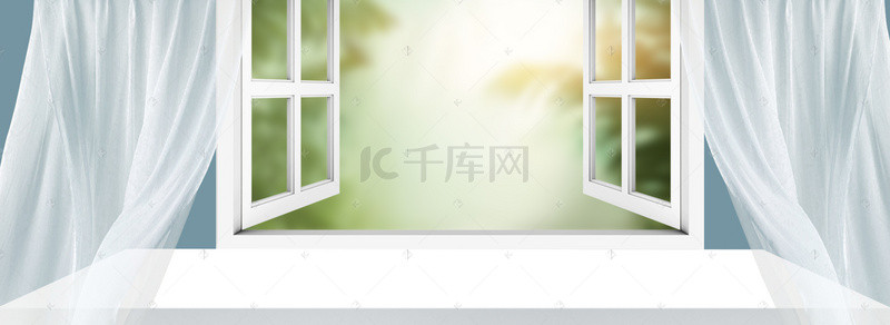 飘窗背景图片_简约夏季促销海报banner