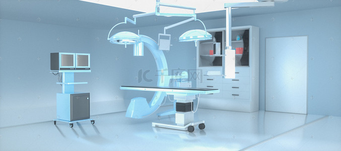 科技医疗器械背景图片_C4D立体简约医疗器械医学科技未来通用