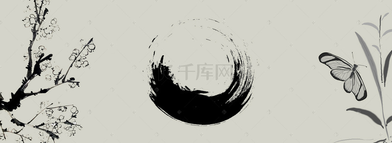 中国风毛笔书画展宣传海报背景素材