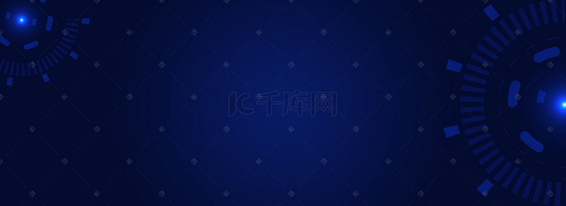 齿轮背景图片_蓝色商务科技banner背景