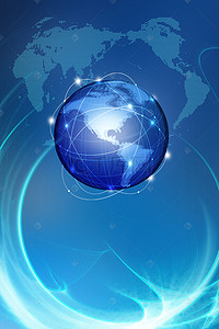 球体线条背景图片_蓝色商务科技球体H5背景