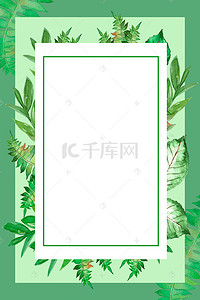 彩色植物环保装饰边框背景