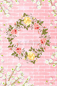 三八女王节psd背景图片_女生节粉色纹理墙海报背景