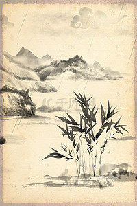 伯乐千里马横版背景图片_中国风江山如画设计