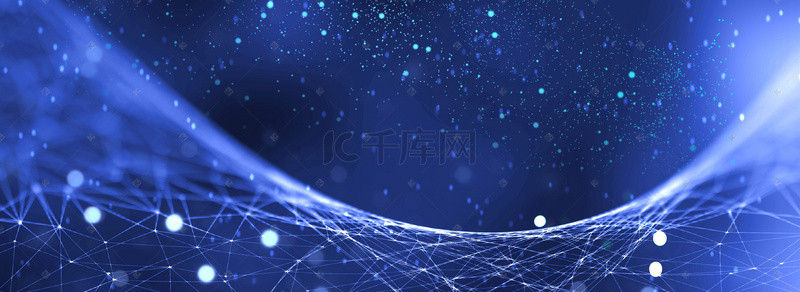 蓝色科技网页背景图片_简约蓝色科技banner背景模板