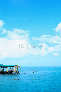 大海小岛背景图片_蓝天白云大海手机端H5背景