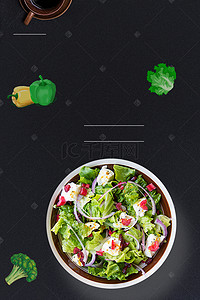 绿色食品沙拉美食海报PSD背景图