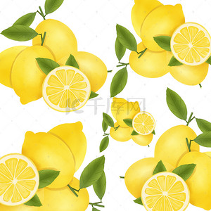 背景水果手绘背景图片_文艺手绘柠檬平面广告