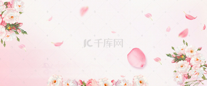 浪漫情人节粉色花朵玫瑰花花朵