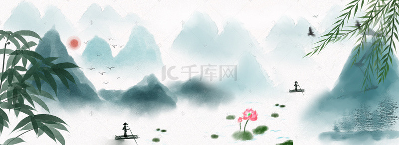 中国风山水风景banner图