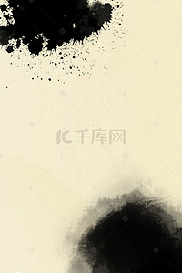 黑白古风水墨墨痕中国风背景素材