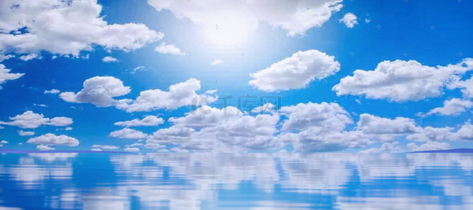 空气效果背景图片_C4D立体简约天空之境梦幻天空电商背景