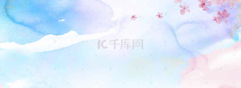 温暖、幸福背景图片_小清新水彩春季上新banner背景