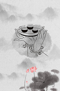 水墨中国风免费背景图片_佛传统水墨背景素材