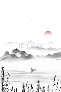 创意船背景图片_创意合成中国风背景