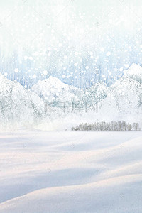 合成冬天背景图片_12月你好雪景psd分层banner