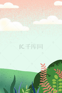 绿色优惠活动背景图片_春季上新手绘植物psd分层banner