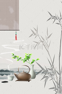 茶壶素材背景图片_中国风茶宣传海报背景素材