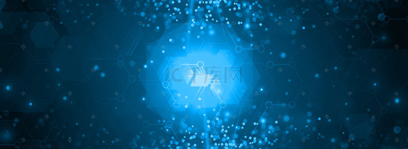 蓝色大气高端科技背景图片_高端商业简约电子科技粒子合成背景