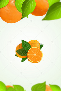 新鲜水果白色背景图片_2017年水果白色简约赣南脐橙促销海报