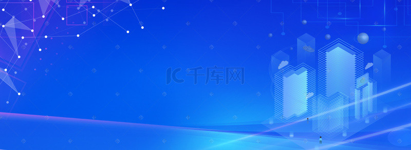 粒子科技城市背景图片_商务科技城市粒子banner