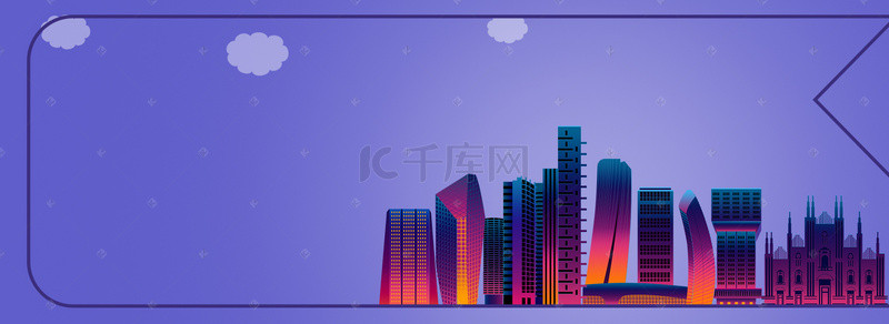 城市蓝天白云背景背景图片_工程进度 都市生活海报背景素材