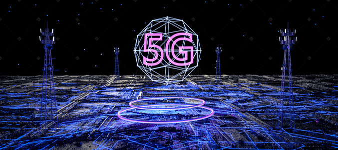 科幻芯片背景图片_5G科技质感科幻C4D背景