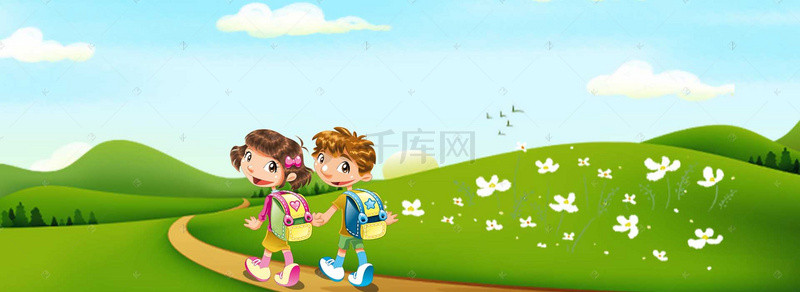 童趣教育背景图片_卡通教育学习培训banner背景