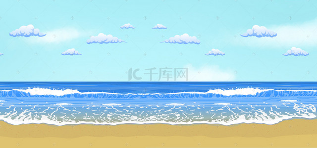 素雅海洋风文艺简约浅蓝banner