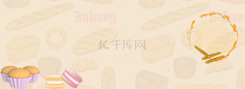 法式大餐背景图片_法式小甜点卡通爱心粉色banner