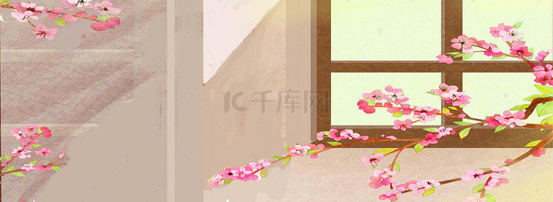 家具背景图片_红色的桃花免抠图