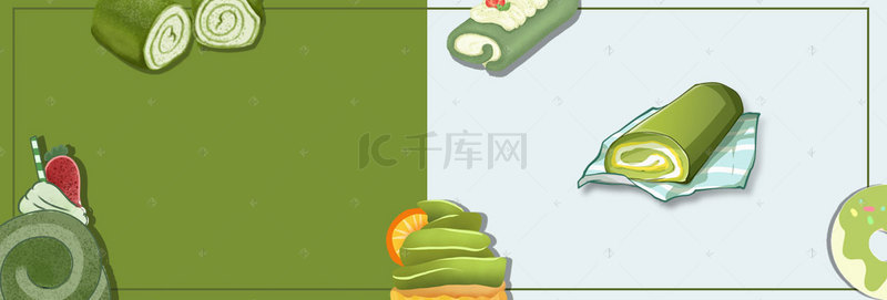 小清新蛋糕背景图片_简约小清新美食美味蛋糕电商banner