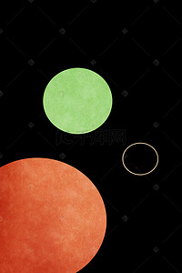 黑绿泼墨背景图片_抽象几何简约黑绿红三色复古怀旧背景