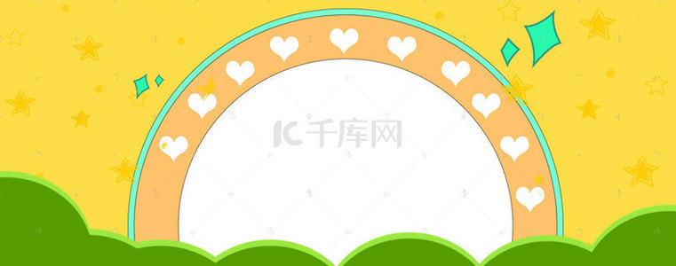狗骨头北京背景图片_边框卡通童趣黄色淘宝海报背景