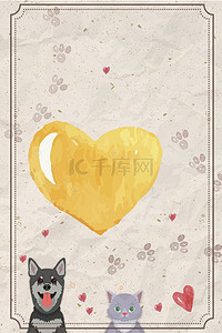 猫咪可爱边框背景图片_可爱狗狗猫咪卡通边框