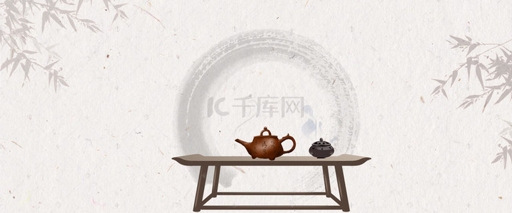 茶具psd背景图片_茶道茶具茶文化背景图片