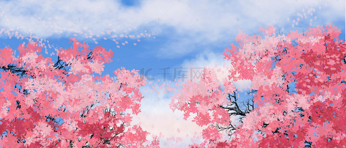 粉色背景树背景图片_桃花节桃花树背景