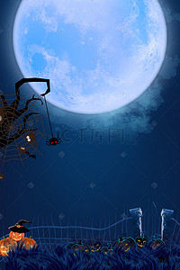 骷髅头与剑背景图片_万圣节蜘蛛网僵尸血迹古堡幽灵