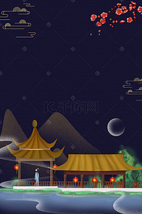 pi背景图片_典雅豪华中式房地产海报背景