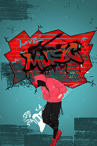 免费嘻哈背景图片_街舞街头派对涂鸦海报