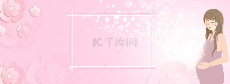 卡通组合背景图片_小清新母亲节唯美爱心花朵背景