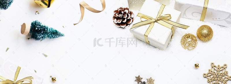 梅花鹿卡通背景图片_简约圣诞节礼品banner