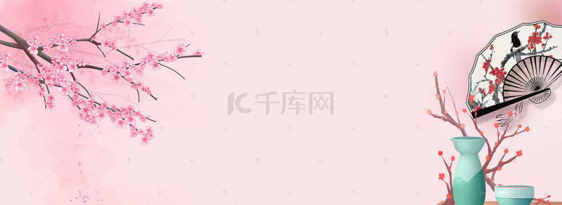 中国风手绘文艺浪漫平面banner