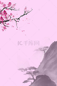 梅背景图片_中国风梅兰竹菊装饰画
