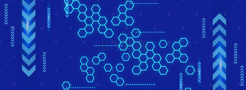 企业数据海报背景图片_区块链蓝色背景科技风banner海报