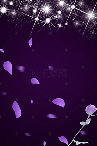 h5结婚邀请函背景图片_紫色背景的浪漫玫瑰H5背景