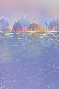 蓝色紫色系列唯美梦幻手绘自然素雅清新背景